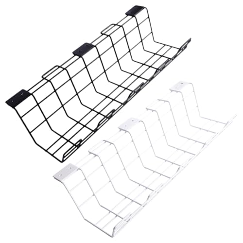 ARTIBETTER 2個 デスク下ケーブル管理トレー 丈夫な配線収納ラック ケーブルまとめ ワイヤー整理用 オフィス 書斎 寝室対応 スペース節約設計