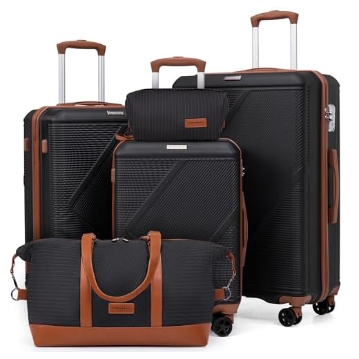 Durable 5-Piece Luggage Set with Wheels
