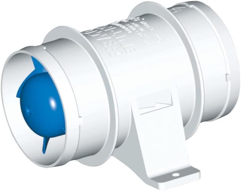 Bilge Vent Blower 235 CFM Flow Rate 13.6 Volt DC 4.3 Amp Draw 102 Inch Height x 152 Inch Width x 106 Inch Depth White Nickel-Plated Motor Housing