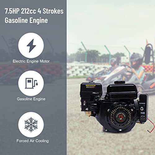 Jstcmadby 7.5Hp Gas Engine 4 Strokes 212Cc Electric Start Horizontal Engine Ohv Gasoline Engine Upgrade Version For Go Kart Pressure Washers Log Splitters (7.5Hp) #TOP1