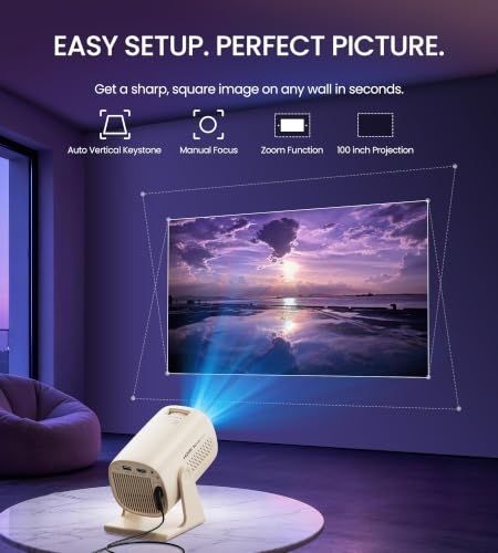BIGASUO Roku TV Rotating Smart Projector w/ WiFi & Bluetooth - image 6