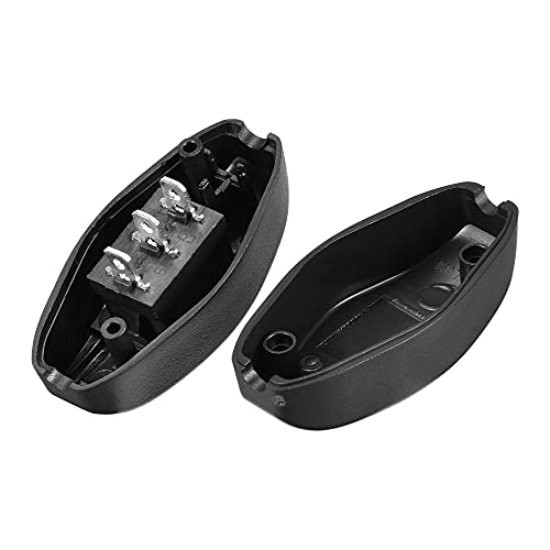 Uxcell Inline Cord Switch Ac250V 6A/ 125V 10A On-Off/On Control Feed-Through Black Rocker Switch For Bedroom Table Lamp Desk Light 5Pcs #TOP1