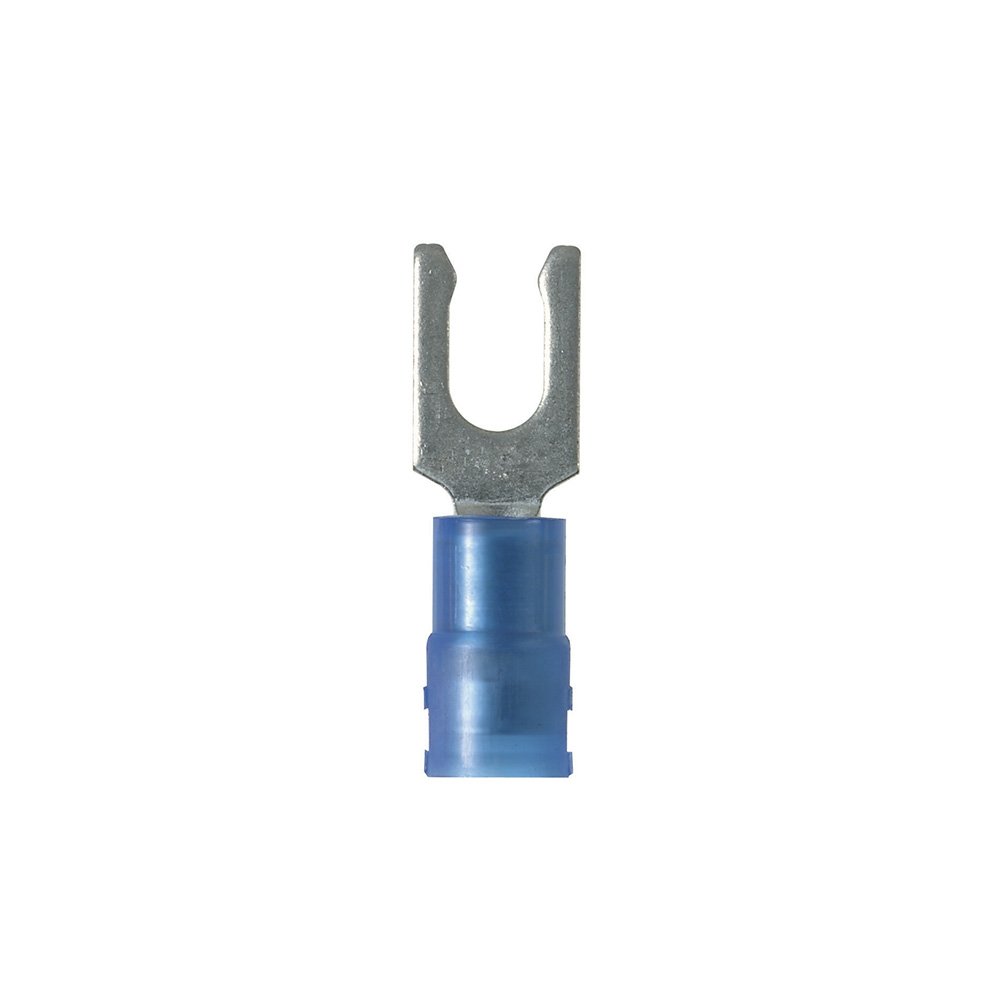 Panduit PN14-6LF-C Locking Fork Terminal, Nylon Insulated, 18 - 14 AWG, #6 Stud Size, Blue (100-Pack)