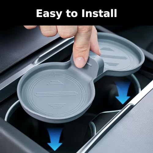 Portavasos para consola Tesla modelos 2022-2026 gris silicona miniatura 2