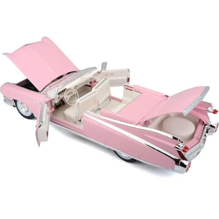 Image of 1:24 Scale Classic 1950s Convertible Alloy Die-Cast Model Car with Sound & Light, Pull Back Action, 4 Opening Doors | Collectible Vintage Model Toy Car for Kids & Adults [Multicolor]
