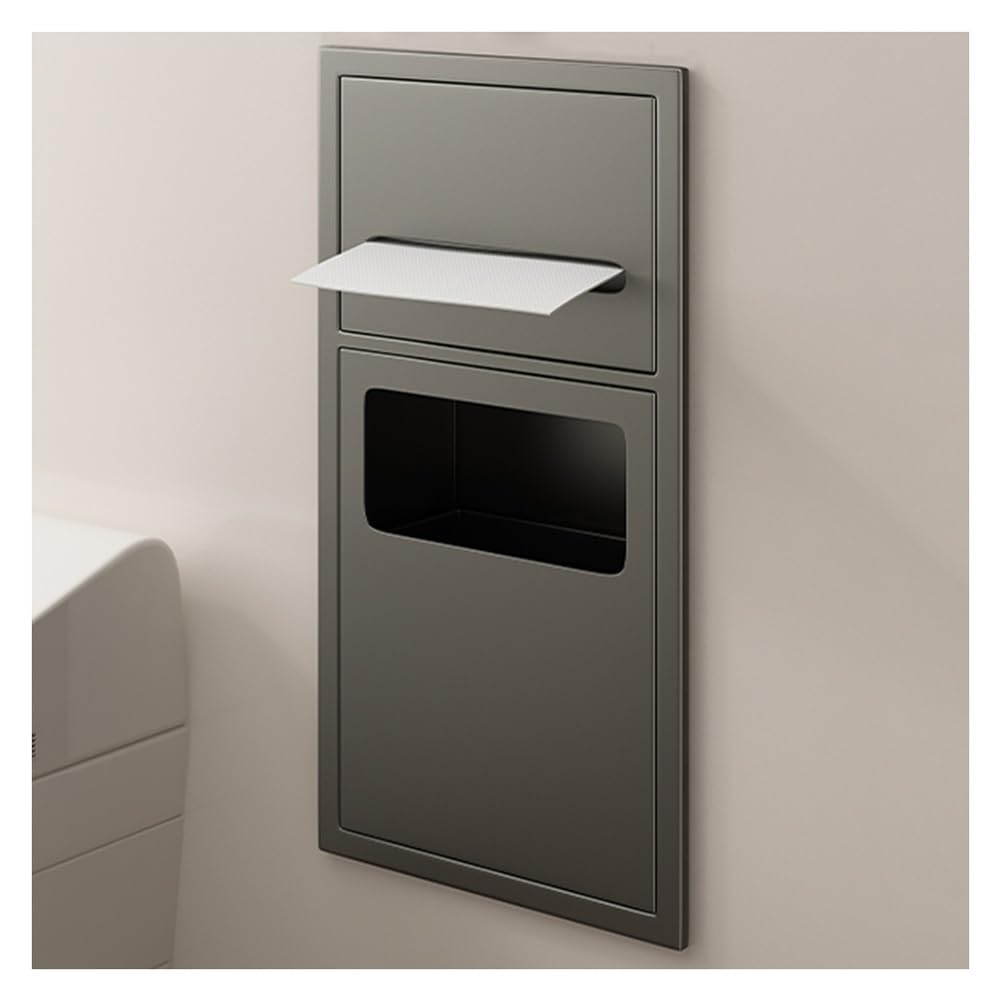 RJYYYDS Stainless Steel Bathroom Niche Recessed Organizer Shower Shelf with Garbage Can - Waterproof Wall-Inserted Storage Caddy for