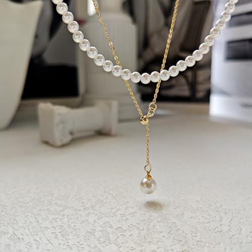 Image of Zeffy Pearl Necklace 4MM /6MM /8MM Dainty Round Imitation Pearl Choker Necklace Wedding Pearl Necklace Delicate Jewelry for Women Simple Bridesmaid Jewelry Gifts