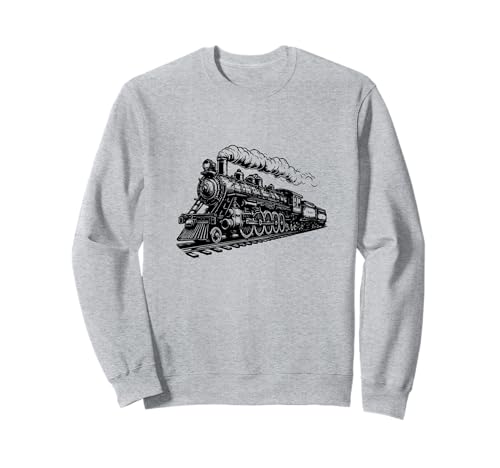 Classic Steam Engine Locomotive Train Vintage Railroad Sweatshirt