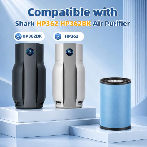 Image of HP362 Replacement Filter for Shark BreatheClear Max HP362 Air Purifier | HP362BK,3-in-1 True HEPA High-Efficiency Activated Carbon Filter for Home Large Room