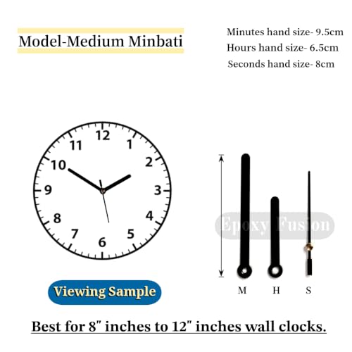 Image of Black Metal Clock Hands Replacement Set I Metallic Needles for DIY Wall Clock Making, Resin Art & Crafts (Set of 1)