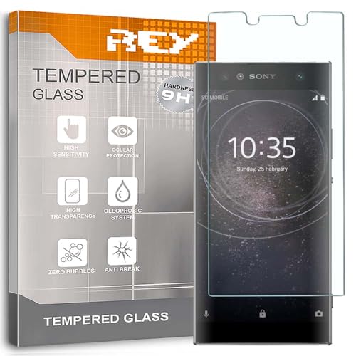 REY 2X Protector Pantalla para Sony Xperia L2, Cristal Vidrio Templado Premium