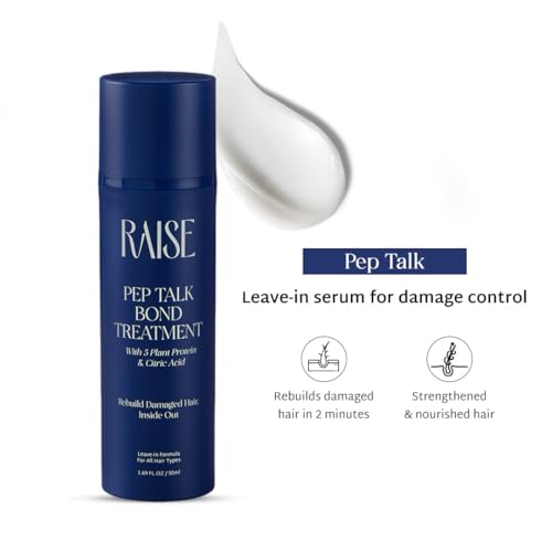 Image of Raise Pep Talk Bond Treatment | 2-Minute Leave-In Hair Mask for Damage Repair | Peptide Bond Repair & 5-Plant Protein | SLS & Paraben Free | 50 ml