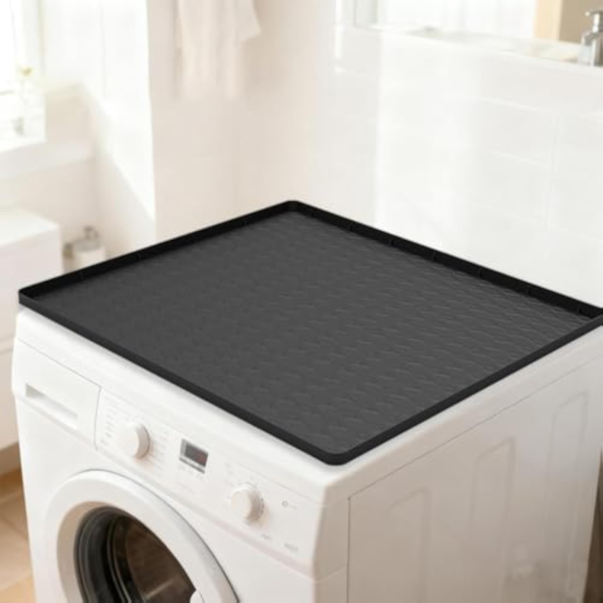 Silicone Washer and Cover for Kitchen Laundry Room, Black