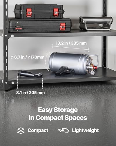 Image of VEVOR Portable Tire Bead Seater, 1.6 Gal / 6 L Air Bead Blaster, Handheld Tire Inflator Tool, 87-116 PSI Operating Pressure, Trigger Seating Inflator for Car, Compact SUV, Light Truck, E-Bike, RV, ATV
