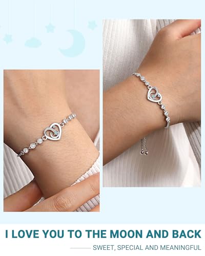 UPROMI To My Granddaughter/Daughter/Niece Gifts, I Love You to The Moon and Back Bracelet, Christmas Valentines Birthday Gifts2