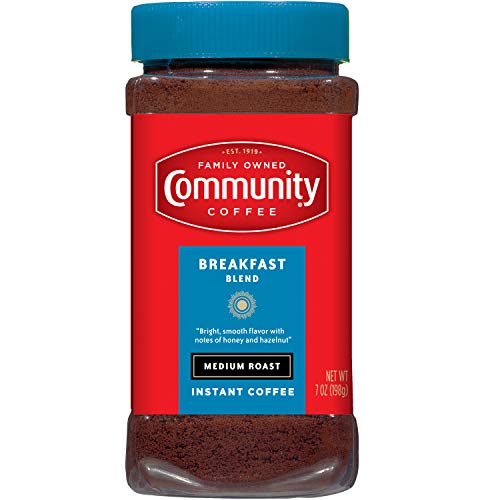 Community Coffee Breakfast Blend Instant Coffee, Medium Roast, 7 Ounce Jar (Pack Of 4) #TOP4
