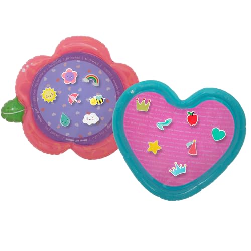 LaLa Lou Kids Tummy Time Mat Combo Pack: XL Inflatable Water Play Mat (Princess Heart & Flower) with Sensory Toys for Motor Skills Development – Perfect for Infants & Toddlers 6+ Months