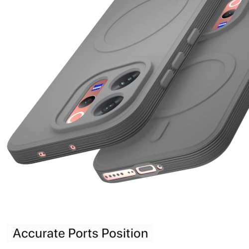 Image of Outlouders Back Cover for Vivo V70 5G | Soft Matte Silicone | Slim Fit | Magnetic-Safe Logo Design (Magnetic-Safe Not Compatible) | Shockproof | Camera Protection Bumper Case (Grey)
