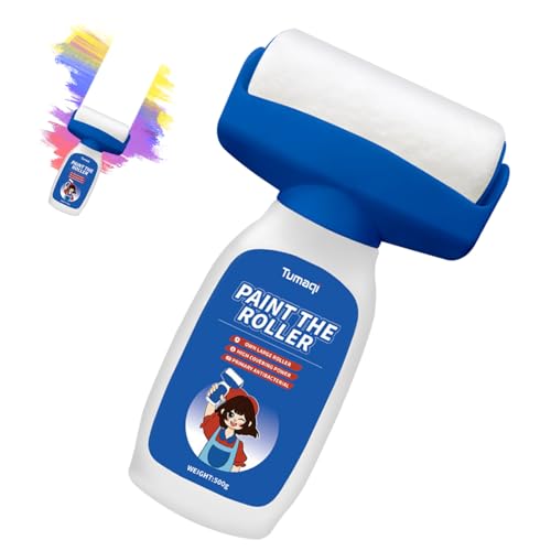Pintura Blanca Reparadora Paredes (500g) – Secado Rápido, Pintura al agua con Rodillo integrado, Sin Olor, Retoque de Pared DIY para Manchas & Grafitis, Acabado Blanco para Interior y Techo