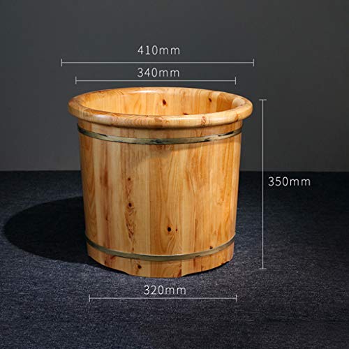 Bañera de pies de madera sólida de cedro 35 cm miniatura 2