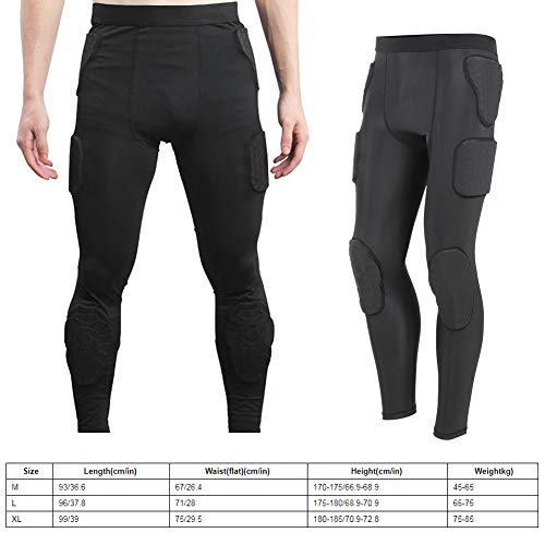 Keenso Pantaloni Antiscivolo in Cotone, Anti-collisione Eva Pantaloni Sportivi Lunghi Protezione Fitness Sport Pantaloni Sportivi da Portiere(L) Abbigliamento Protettivo per Lo Sport