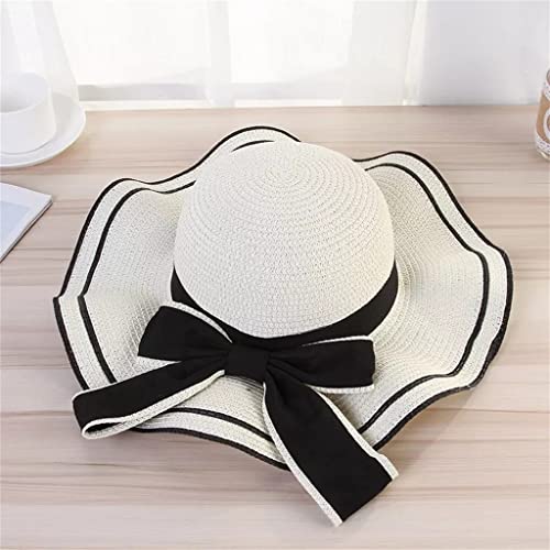 Chapeau de paille femme été protection solaire chapeau plage bord vague