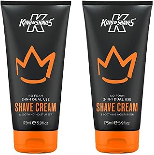 King of Shaves 2-in-1 No Foam Shaving Cream & Daily Moisturising Face Cream for Men 175ml TWIN PACK