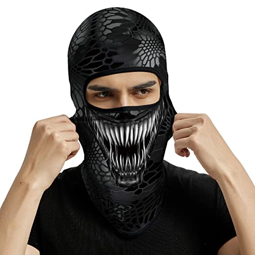 Image of Red Plume 3PCS Balaclava Full Face Mask Ski Mask UV Protection Cover Motorcycle Full Face Mask for Men Women Outdoor Sports