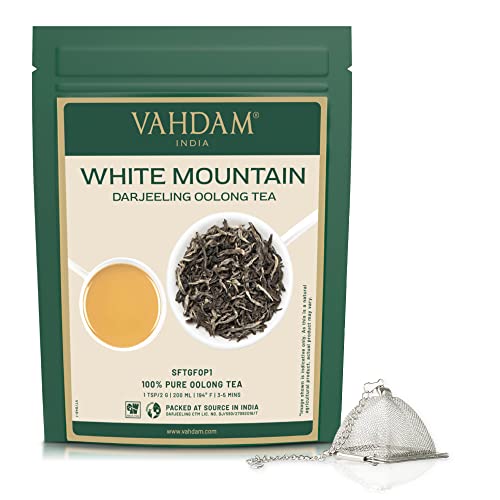 Vahdam, White Mountain Darjeeling Oolong Tea(50G) + Pyramid Tea Infuser #TOP24