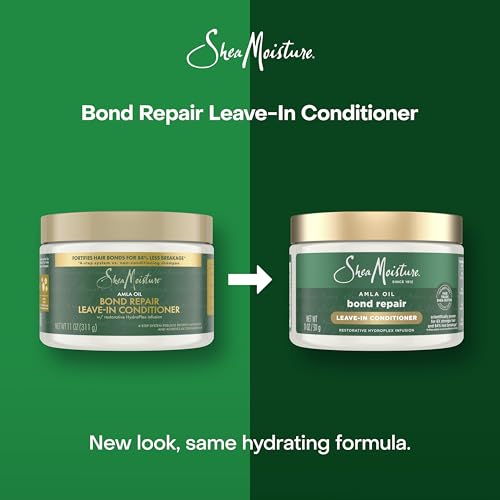 Unilever Shea Moisture Bond Repair Leave-In Conditioner Amla Oil Protects Against Damage And Strengthens Hair Bonds With Hydroplex Technology For Less Breakage With Restorative HydroPlex Infusion 11FlOz