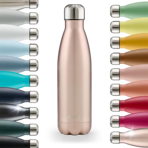 Blumtal Thermosflasche 500 ml Edelstahl - auslaufsichere Isolierflasche - BPA-freie Edelstahl Trinkflasche kalt & warm - doppelwandige Insulated Bottle - rostbeständige Isolierflasche Metall Rosa 1
