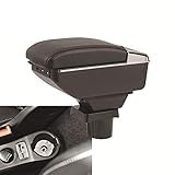 SZSS-CAR Black Leather Car Interior Parts Center Console Armrest Box for Mercedes-Benz Smart Fortwo Forfour Armrests Auto Stroage with USB