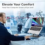GPlus+ Laptop Stand with 360 Rotating Base, Ergonomic Adjustable Notebook Riser Holder Compatible with All Laptops