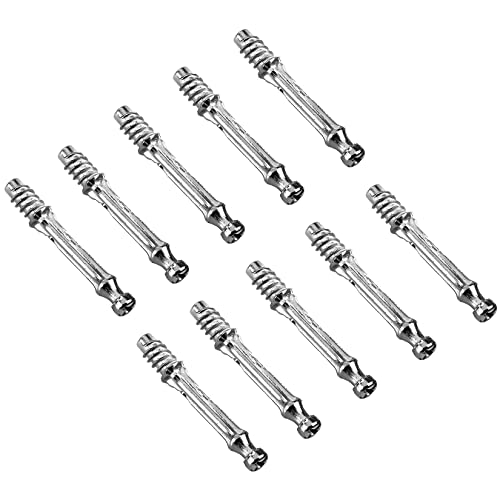 TERF® M6 X 45mm Cam Fixing Dowel Screw M6 (6mm) X 45mm Flat Pack Furniture Fixing Joint Connector Bolt for Wardrobe Drawer Closet Bed Cabinet Cupboard Professional Carpenters Use - Pack of 10