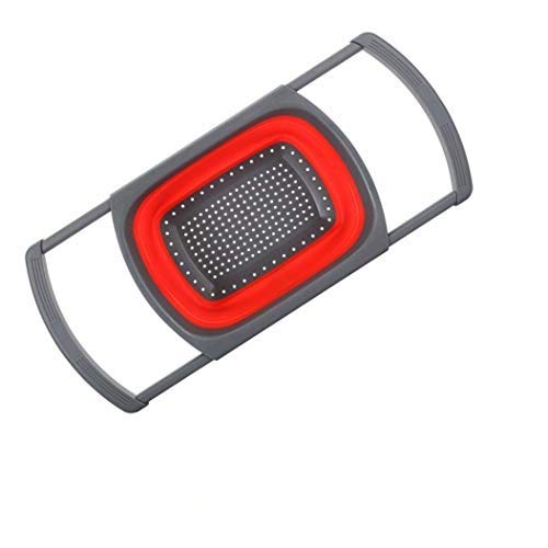LSTK Colador de Silicona Plegable Escurridor Extensible, Cesta de Colador, Ahorro de Espacio, Drenaje Rápido, Colador...