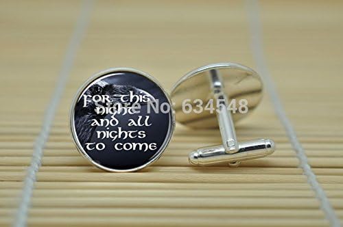 Pretty Lee Game Of Thrones Night'S Watch Oath. I Am The Sword In The Darkness In Silver Cufflinks Glass Cabochon Cufflinks C3002