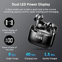 2026 Bluetooth Kopfhörer, 6D Stereo Kopfhörer Kabellos Bluetooth 5.4, 56Std Tiefer Bass ENC Noise Cancelling Wireless Earbuds, 3g Mini USB-C in Ear Ohrhörer Sport, IP-X7 Wasserdicht für Android iOS – Ansicht 5