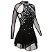 JRUIA Classic Figure Skating Dress Women's Girls' Ice Skating Outfits Spandex Elasticity Practice Wear Quick-Drying Clothes,Black,4_6Years