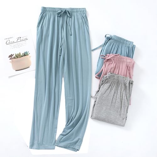 AUPancc Women's Sleep Pants Summer Modal Lounge Home Wear Bottoms Pajama Pants with Pocket and Drawstring3