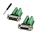 Twinkle Bay DB15 Connector to Wiring Terminal Db15 Breakout Board Solder-Free (Male Adapter x 1, Female Adapter x 1 with Nut)