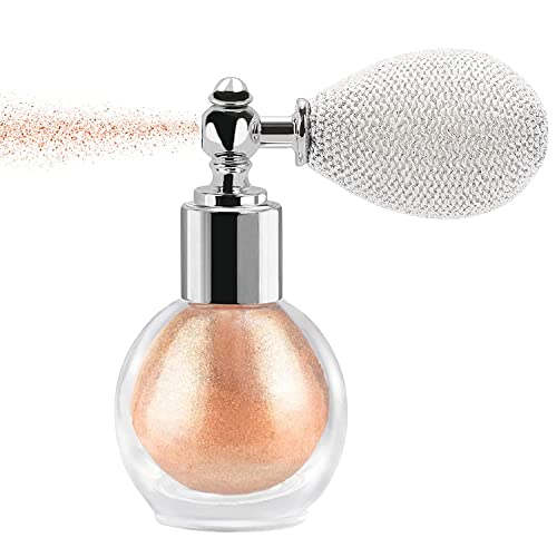 Maepeor Highlighter Powder Spray 5 Colors Glitter High Gloss Spray Shimmer Sparkle Powder Makeup Spray For Face Body Hair Cosmetic (02 Champagne) #TOP29