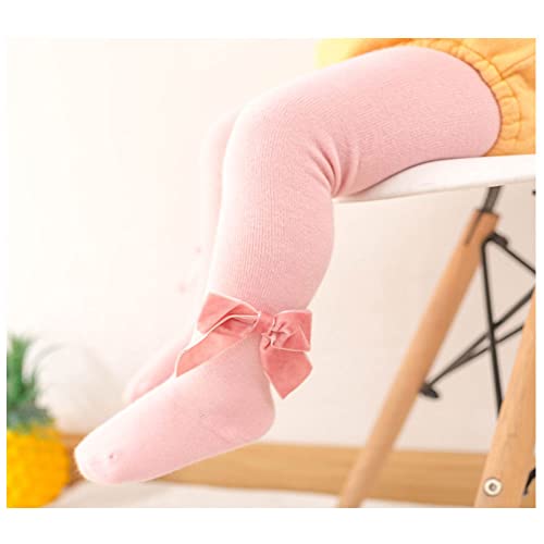 Newborn Baby Girls Tights Infant Toddler Girls Leggings Velvet Bowknot Warm Cotton Stockings Pant Baby Tight Socks (S(0-12 Months), White&Black&Red&Pink-4 Pack), (BT01)4