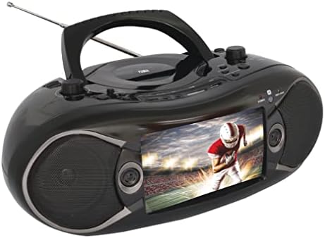 Naxa NDL-287 Bluetooth DVD Boom Box & TV, Black, 7"