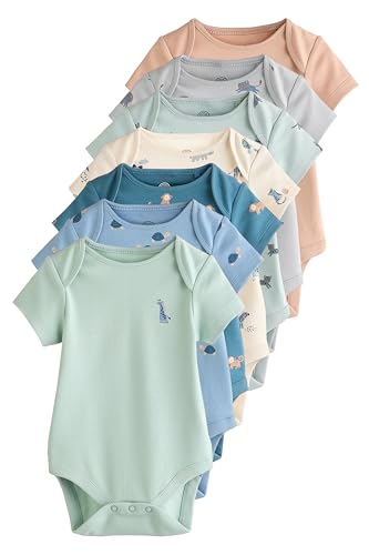 NEXT Bébé garçon Body 100% coton pour bébé, lot de 7 bleu sarcelle 12 Mois-18 Mois