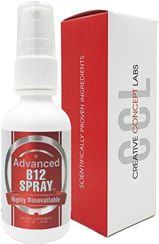 CCL SUPPLEMENTS Vitamin B12 Energy Spray, Methylcobalamin with Folic Acid Sublingual Liquid Complex for Focus, & Metabolism, Nano Technology Instant Absorption and Custom Dosage (2 oz - 60 Servings)