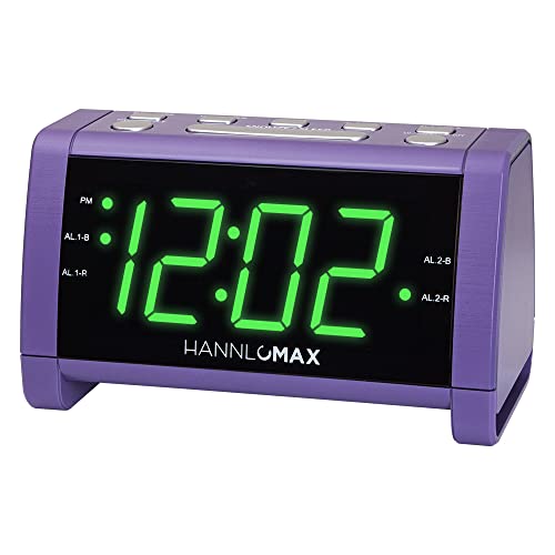 HANNLOMAX HX-138CR Alarm Clock Radio, PLL AM/FM Radio with Preset Stations, 1.4