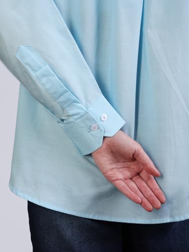Image of Urbano Fashion Women's Cotton Full Sleeve Oversized Fit Casual Solid Slub Shirt with Spread Collar