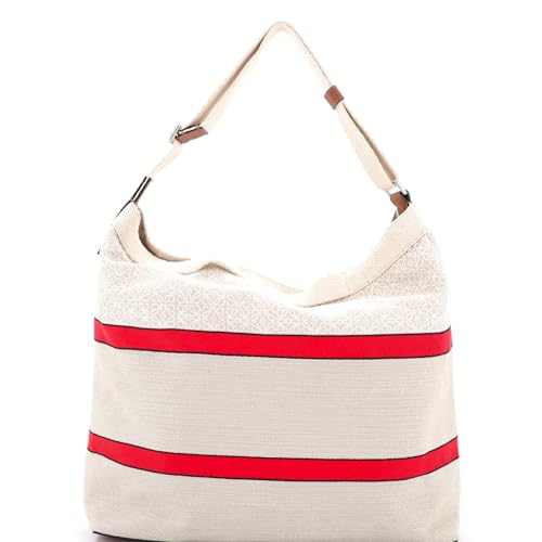 Loewe, Pre-Loved Open Crossbody Tote Anagram Jacquard and Canvas, Neutral