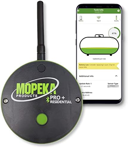 Mopeka PRO+ LR Wireless Propane Monitor for Residential and Above Ground LPG Tanks - Stronger Ultrasound, Extended Range Bluetooth, and Longer Battery