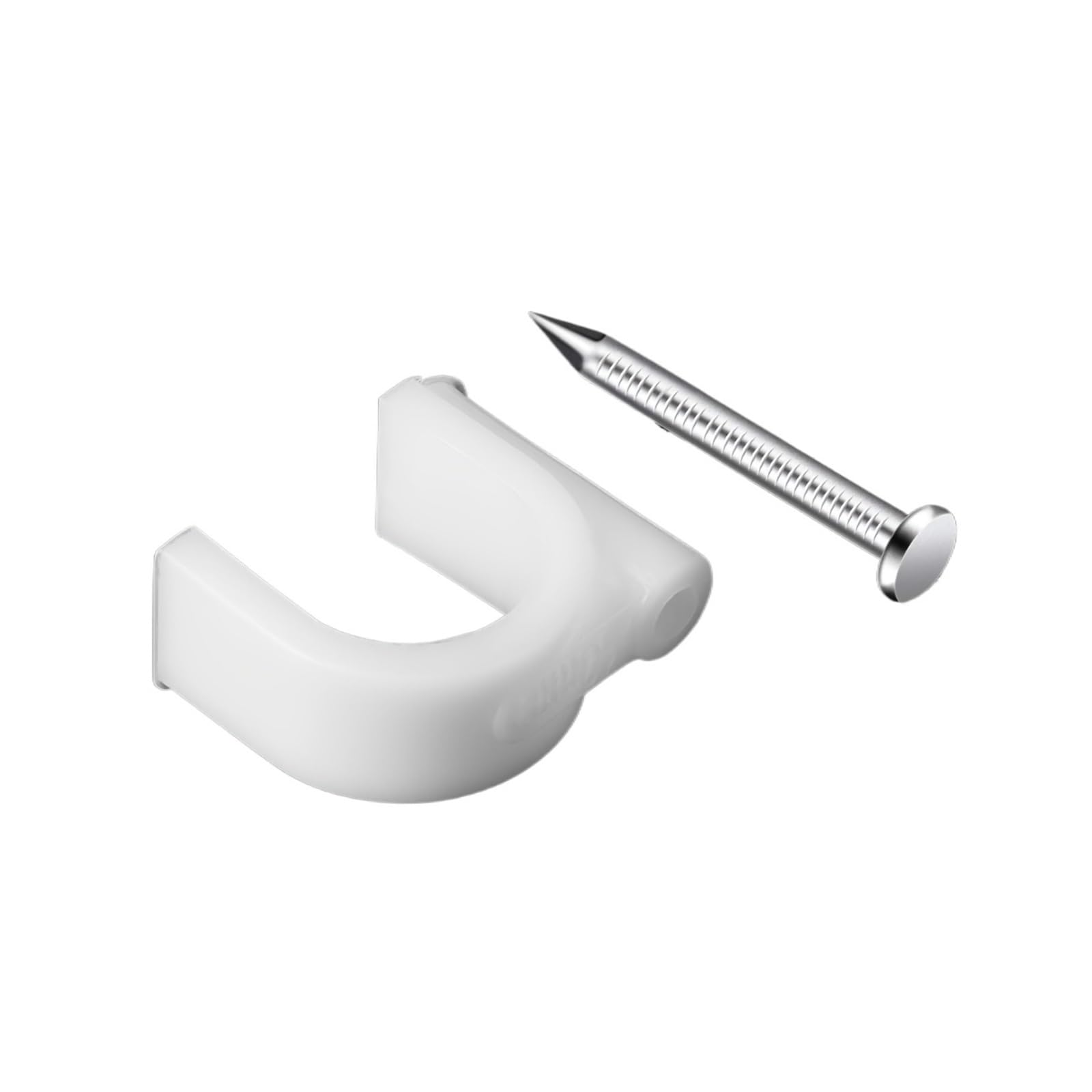 Clavos Clips for cables, Abrazaderas for con clip de alambre for clavos acero 4,5,6,8,10 mm(8mm)